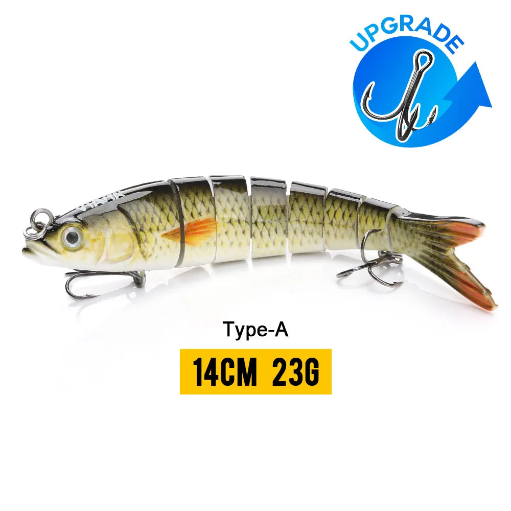 MGS 10/14cm Sinking Wobblers Fishing Lures Jointed Crankbait Swimbait 8 Segment Hard Artificial Bait For Fishing Tackle Lure - Man Gifts Shop