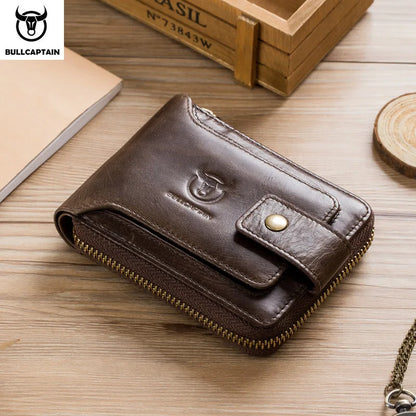 Original BULLCAPTAIN Men's Genuine Leather RFID Wallet – Slim, Secure & Stylish