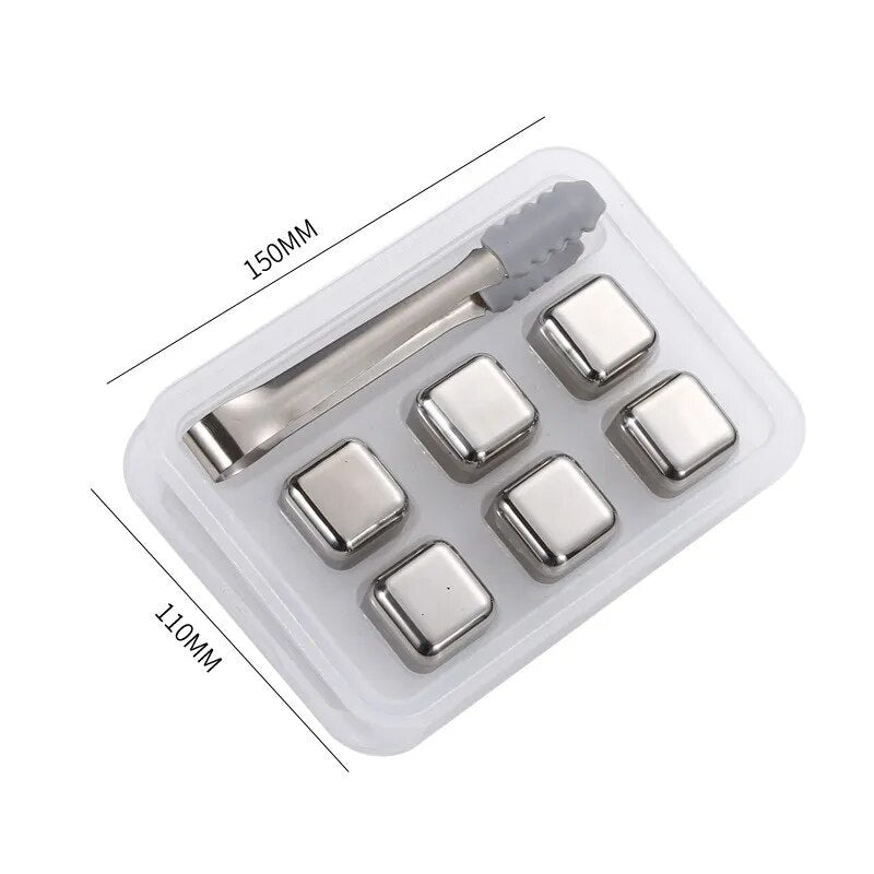 Stainless Steel Ice Cubes Set Stones for Whiskey or Wine - Man Gifts Shop