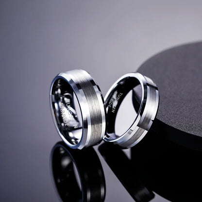 MGS 6/8MM High Polish Brushed Tungsten Carbide Ring - Man Gifts Shop
