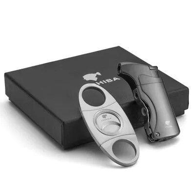 Quality Cigar Lighter with Two Size Cigar Cutters - Man Gifts Shop