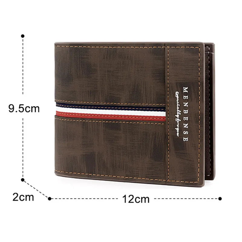 Short Slim Men Wallet Card Holder Luxury PU Leather High Quality - Man Gifts Shop