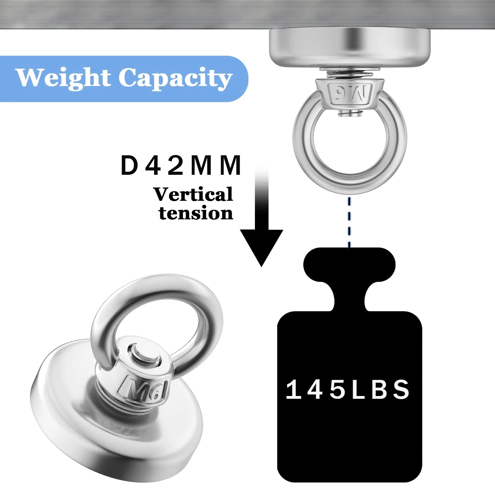 MGS Super Magnet Strong Super Powerful Neodymium Magnets N52 Magnetic Fishing Magneat Hook - Man Gifts Shop