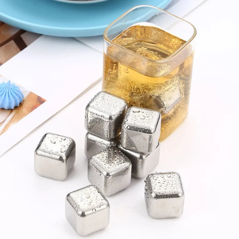 Stainless Steel Ice Cubes Set Stones for Whiskey or Wine - Man Gifts Shop