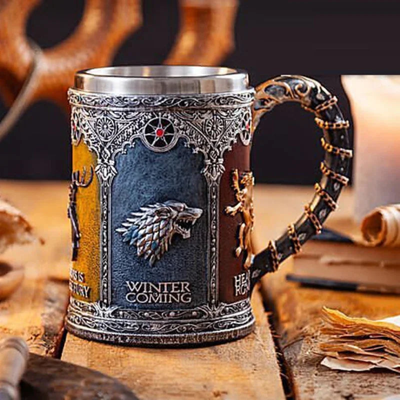 MGS GOT Signets Tankard Stainless Steel Resin Beer Mug (600ml/21oz)