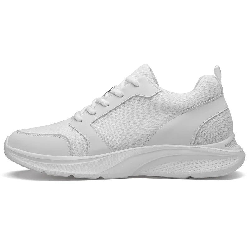 Men’s Height-Increase Elevator Sneakers | 8cm & 10cm Height Boost - White