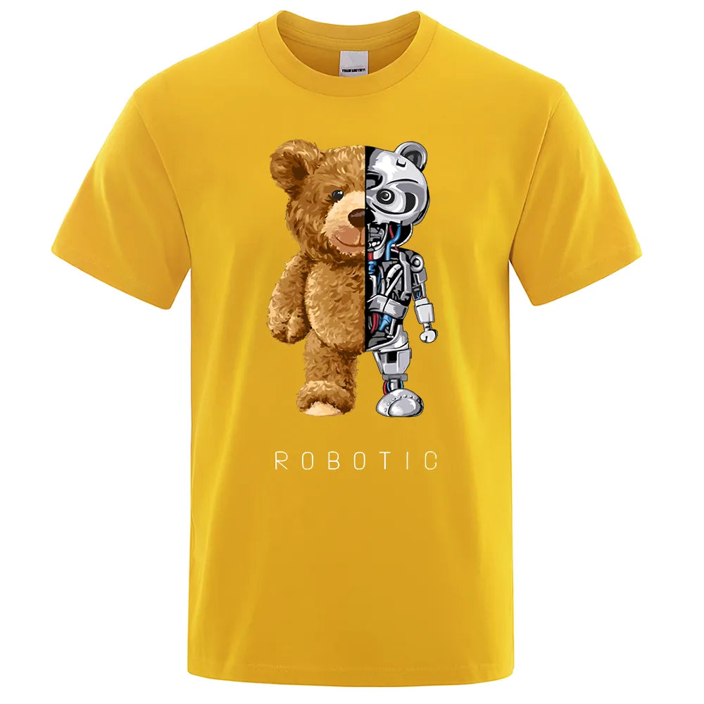 Embrace Quirky Coolness with our Funny Teddy Bear Robot T-Shirt – Your Go-To Summer Statement - Man Gifts Shop