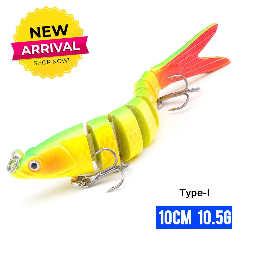 MGS 10/14cm Sinking Wobblers Fishing Lures Jointed Crankbait Swimbait 8 Segment Hard Artificial Bait For Fishing Tackle Lure - Man Gifts Shop