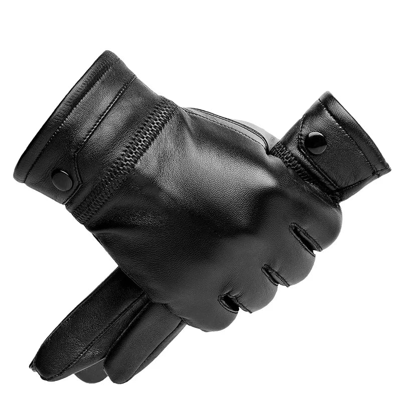 Warmth and Style: Original BISON DENIM Genuine Sheepskin Leather Gloves - Man Gifts Shop