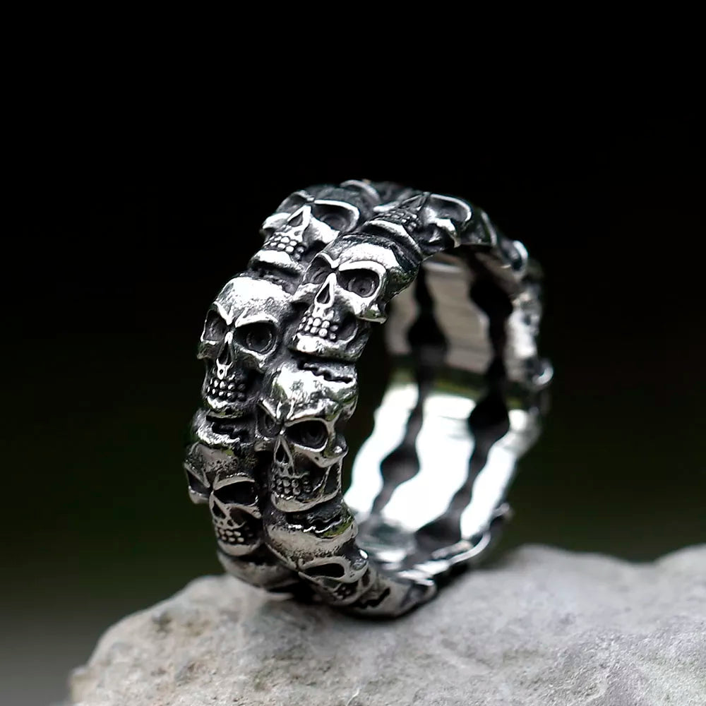 Unique Aegishjalmur Skull Men's 316L stainless steel ring - Man Gifts Shop