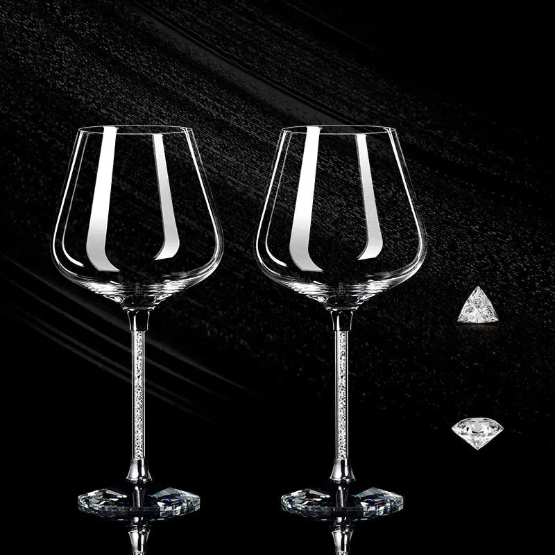 2-Piece Light Luxury Crystal Wine Glass Set – Elegant, Tall & Lead-Free
