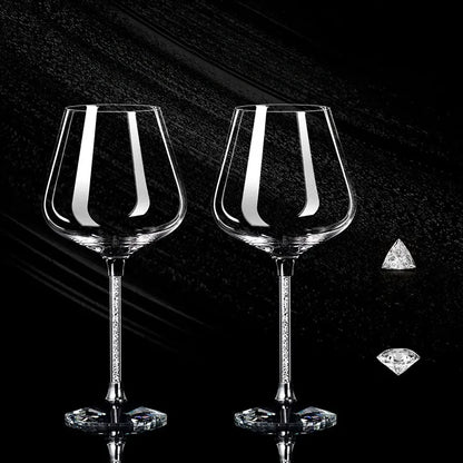 2-Piece Light Luxury Crystal Wine Glass Set – Elegant, Tall & Lead-Free