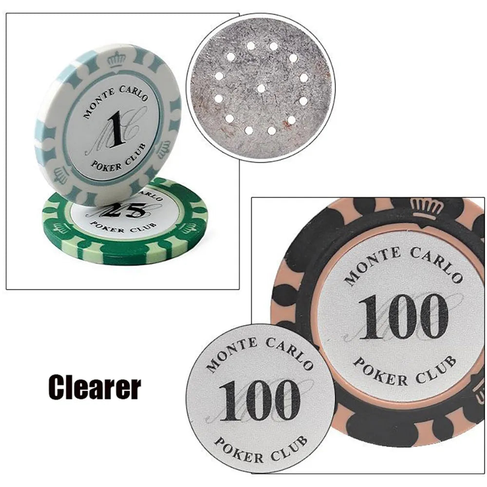 Shine Bright with 200 PCS Golden Clay Poker Chips - Elevate Your Casino Nights - Man Gifts Shop