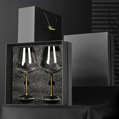 2-Piece Light Luxury Crystal Wine Glass Set – Elegant, Tall & Lead-Free