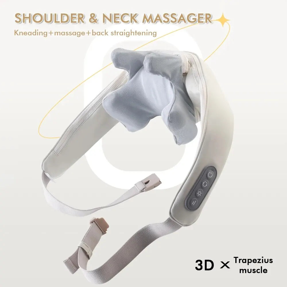 MGS Foreverlily Wireless Neck and Back Massager - Neck and Shoulder Kneading Massage Shawl for Cervical Relaxation