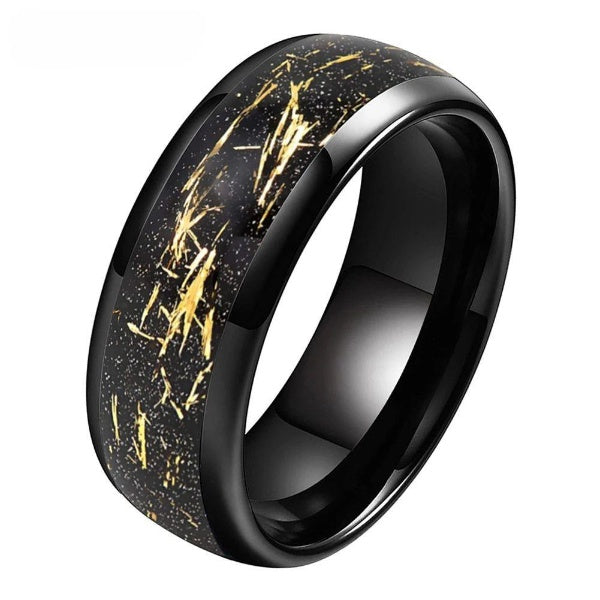 MGS 8mm Gold Foil Tungsten Ring