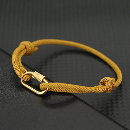 MGS Adjustable Handmade Rope Bracelet for Men – Stainless Steel Buckle & 3mm Beads