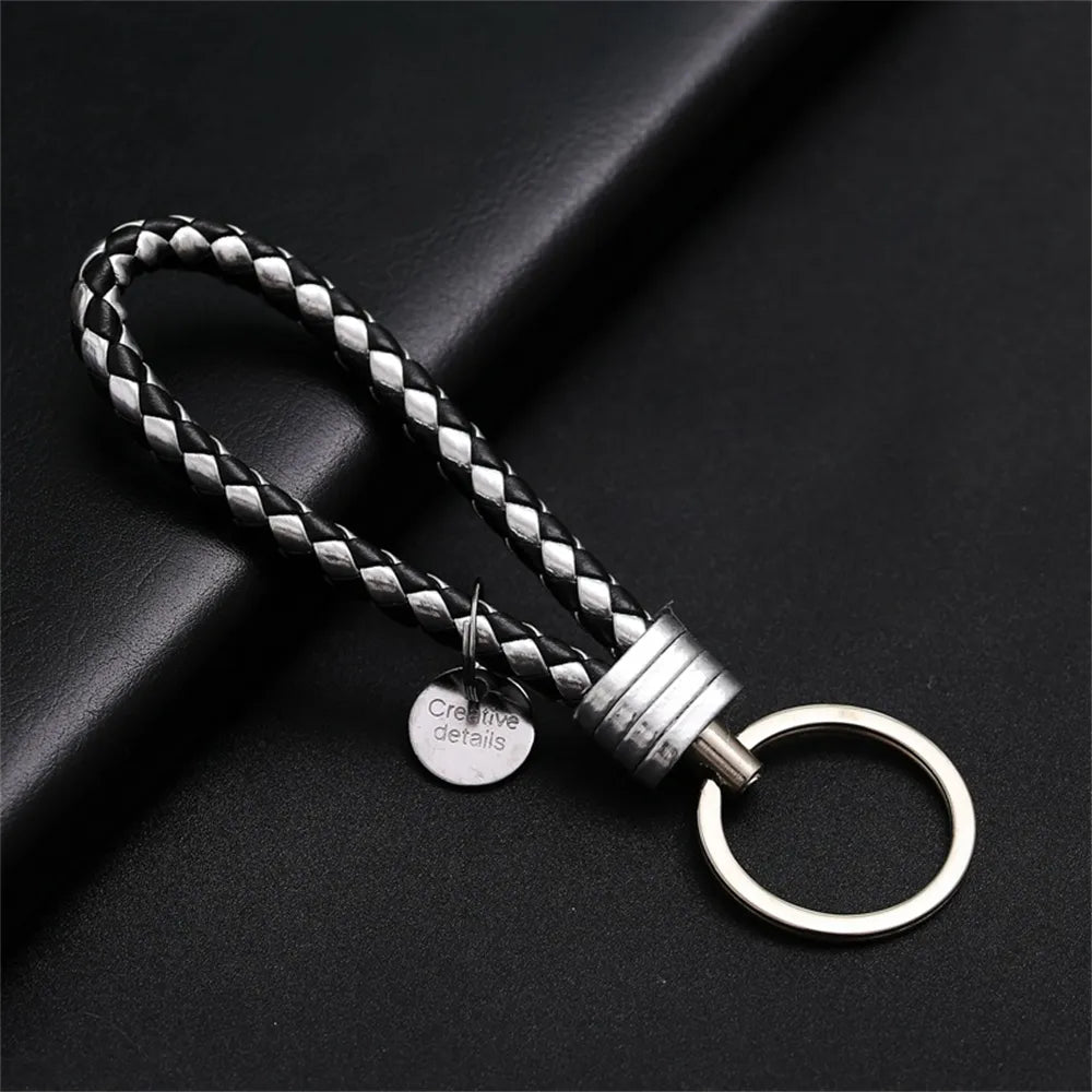 MGS PU Leather Braided Woven Rope EDC Keychain - Man Gifts Shop