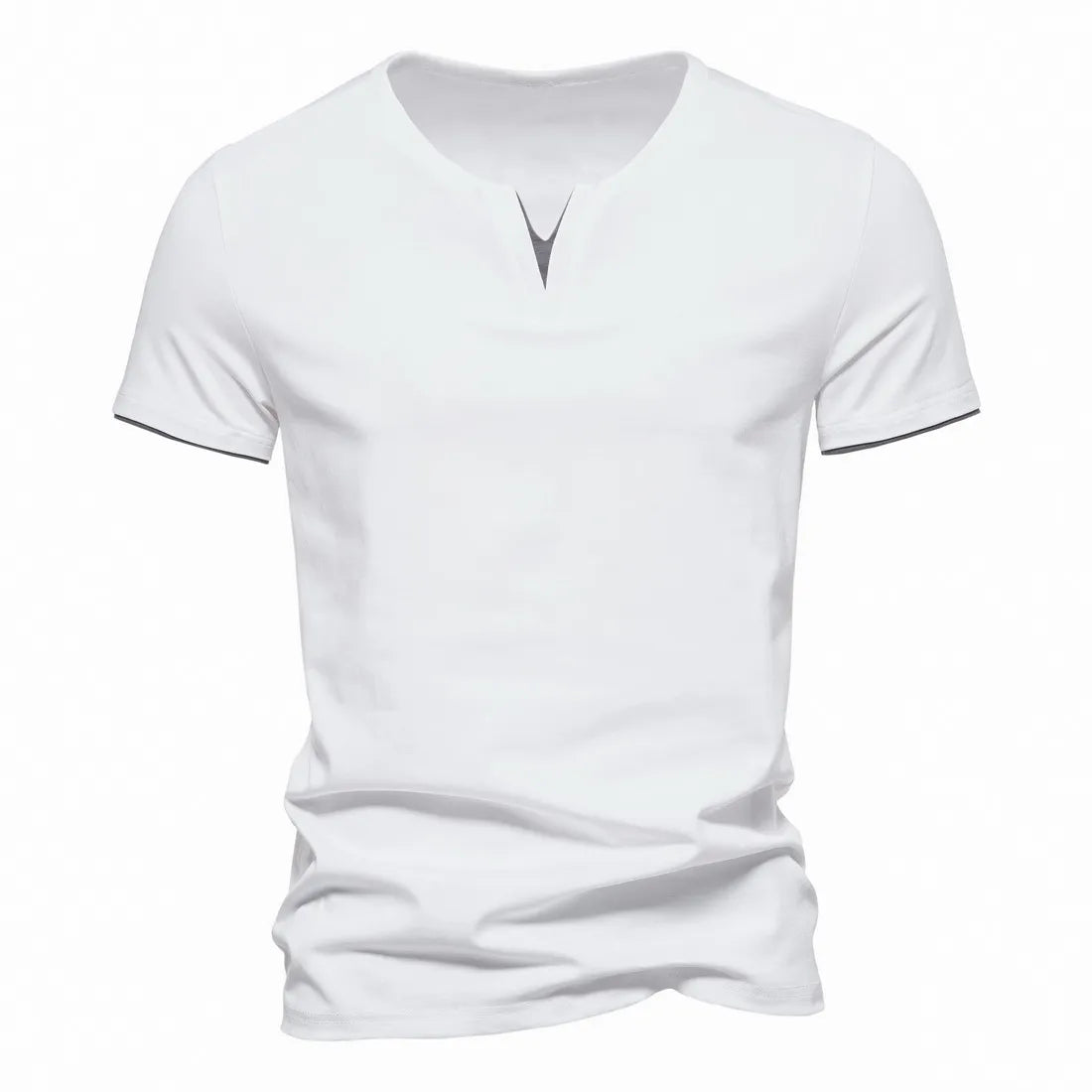 MGS Elevate Your Summer Style with Men's Slim Fit Henley V-Neck Tees - Man Gifts Shop