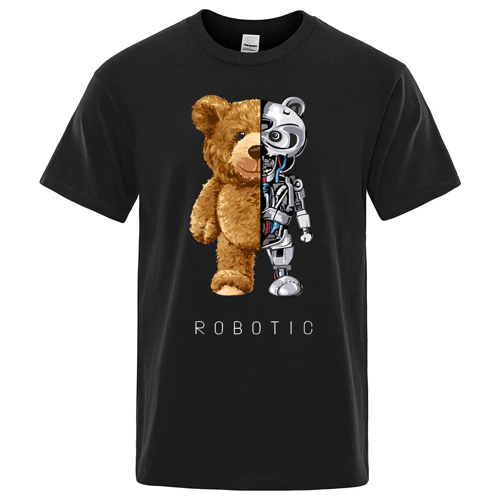 Embrace Quirky Coolness with our Funny Teddy Bear Robot T-Shirt – Your Go-To Summer Statement - Man Gifts Shop