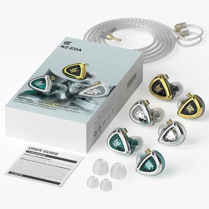 KZ EDA Bass/Balanced/Hi-Res Earbuds In-Ear Earphones - 3 Pair