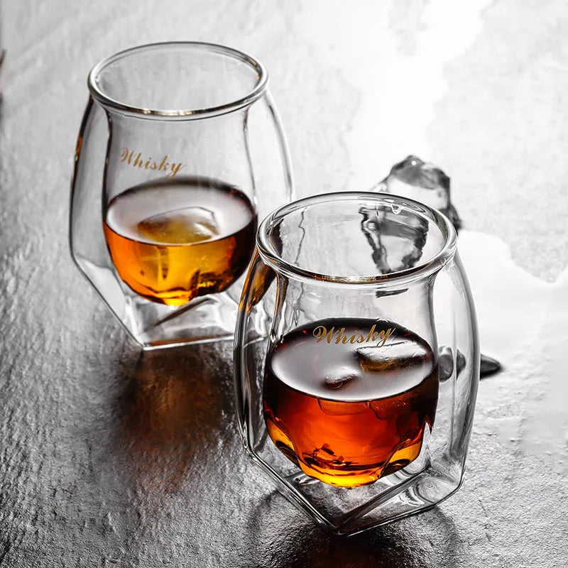 Bestselling Insulated Luxury Whisky Glass Set: Double-Bar Design - Man Gifts Shop