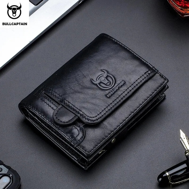 Original BULLCAPTAIN Men’s RFID Blocking Genuine Leather Wallet with 15 Card Slots