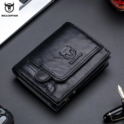 Original BULLCAPTAIN Men’s RFID Blocking Genuine Leather Wallet with 15 Card Slots