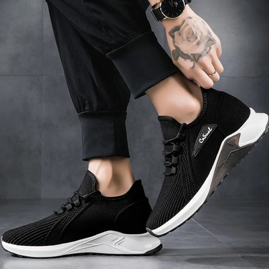 Men’s Elevator Sneakers with Hidden Heels – Breathable Height-Boosting Shoes (2.4/3.1/3.9 Inches)