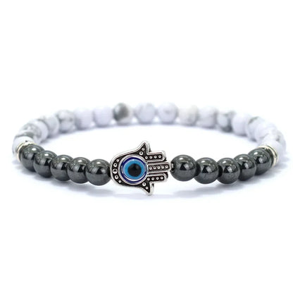 🧿 Handmade Evil Eye & Hematite Bracelet – Inner Strength Meets Style