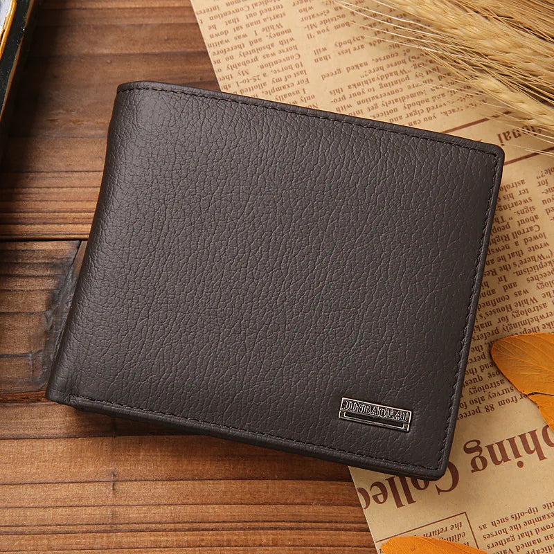 MGS Genuine Leather Men Wallets Premium Cowhide Wallets For Man Black - Man Gifts Shop