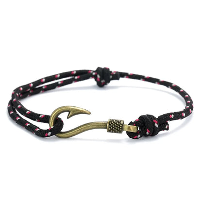 Knotic Retro Fishhook Bracelet for Men – Adjustable Handmade Nautical Style
