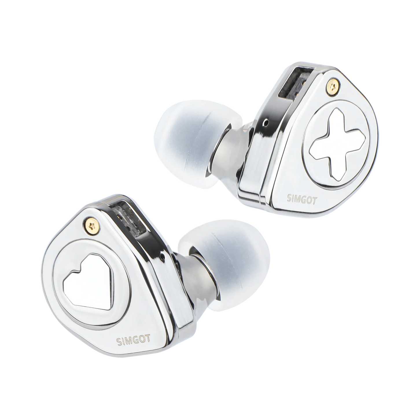 SIMGOT EW300 1DD+1Planar+1PZT Hybrid Driver IEM with Detachable Nozzles Silver-Plated OFC Cable