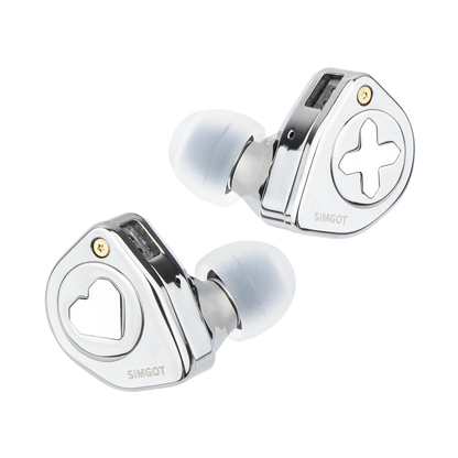 SIMGOT EW300 1DD+1Planar+1PZT Hybrid Driver IEM with Detachable Nozzles Silver-Plated OFC Cable