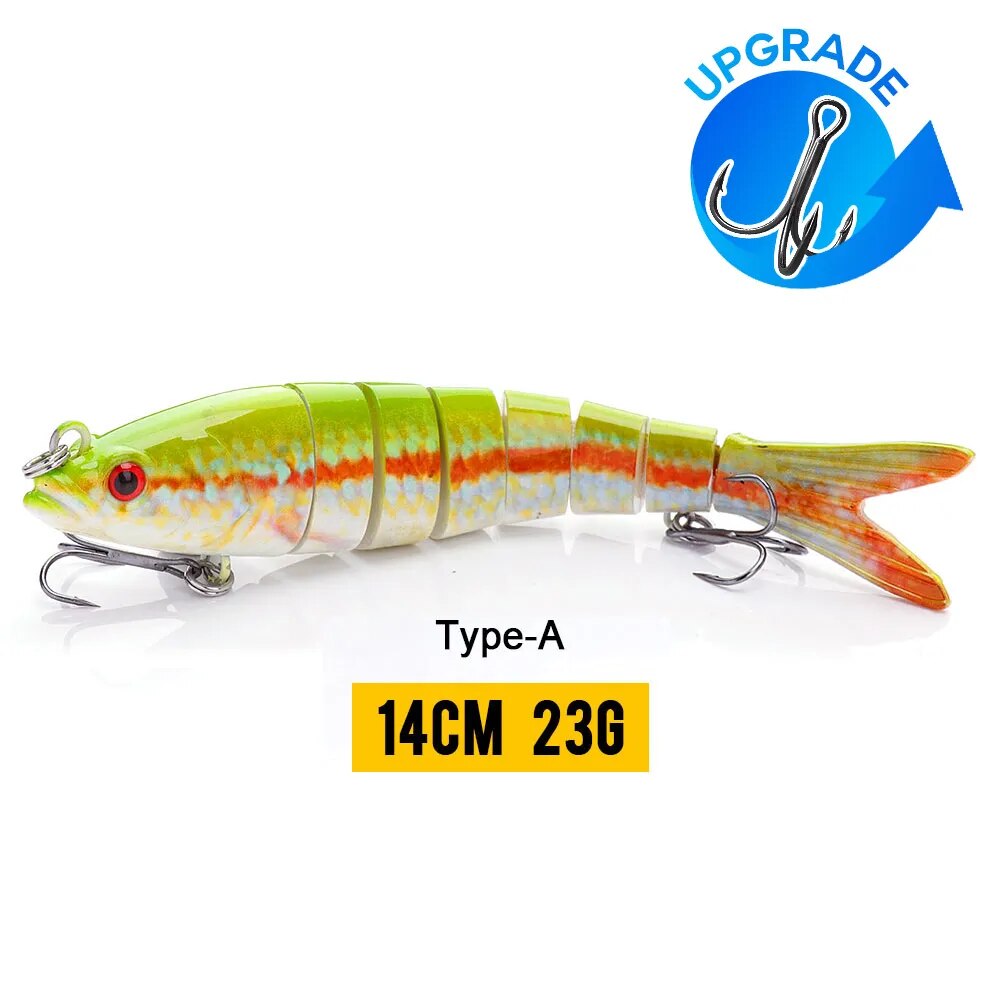 MGS 10/14cm Sinking Wobblers Fishing Lures Jointed Crankbait Swimbait 8 Segment Hard Artificial Bait For Fishing Tackle Lure - Man Gifts Shop