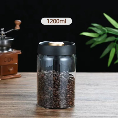 Vacuum Sealed Glass Coffee Canister – Airtight Moisture-Proof Jar