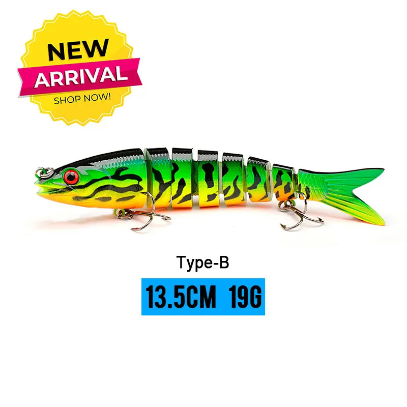 MGS 10/14cm Sinking Wobblers Fishing Lures Jointed Crankbait Swimbait 8 Segment Hard Artificial Bait For Fishing Tackle Lure - Man Gifts Shop