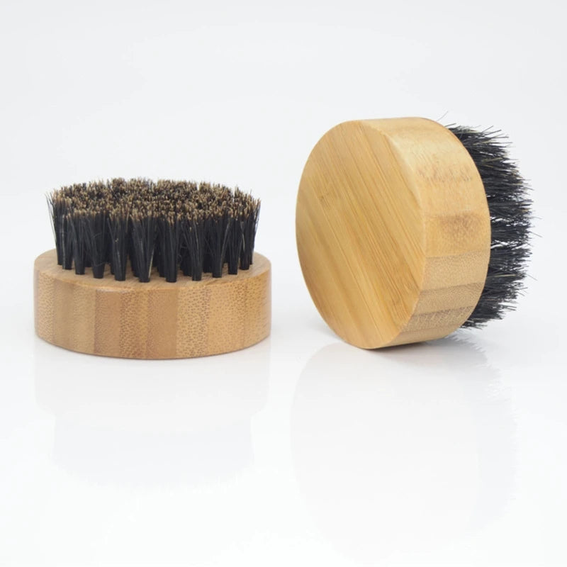 MGS Round Wood Handle Beard & Mustache Massage Comb Grooming Tool - Man Gifts Shop