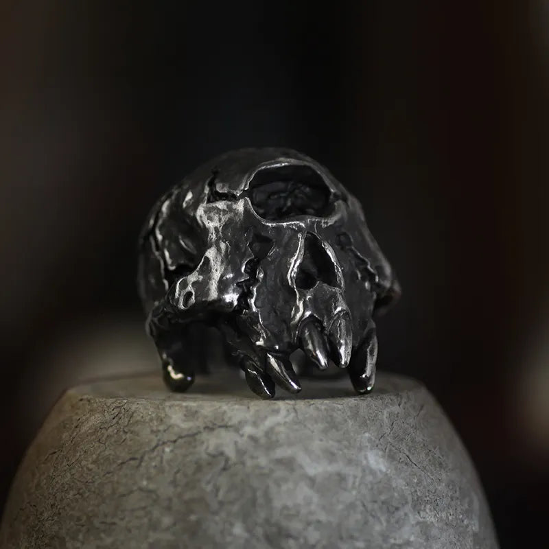 Elevate Your Edge: Unique Silver 316L Stainless Steel Heavy Sugar Skull Ring - Men's Mandala Flower, Santa Muerte, Biker Jewelry - Man Gifts Shop