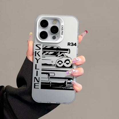 JDM Dream Car Matte Silicone Case for iPhone 16 Pro, 15 Pro Max, 14, 14 Pro, 14 Pro Max, 16 Plus, XS – Style Meets Street Performance