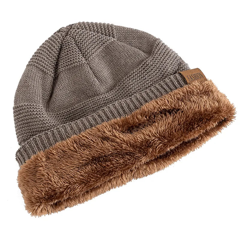 MGS Slouchy Winter Hats Add Fur Lined Men Warm Beanie Cap - Man Gifts Shop