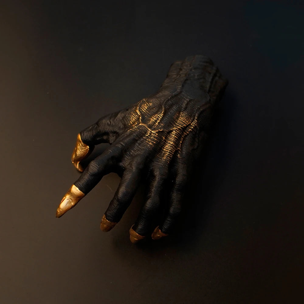 Enchant Your Space: Gothic Witch’s Hand Resin Sculpture with Aesthetic Wall Hooks