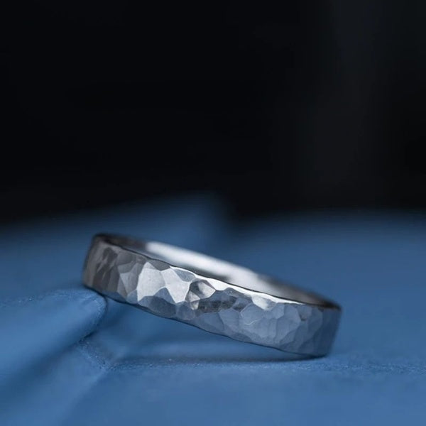 MGS Pure Tantalum Hammer Pattern Men Ring