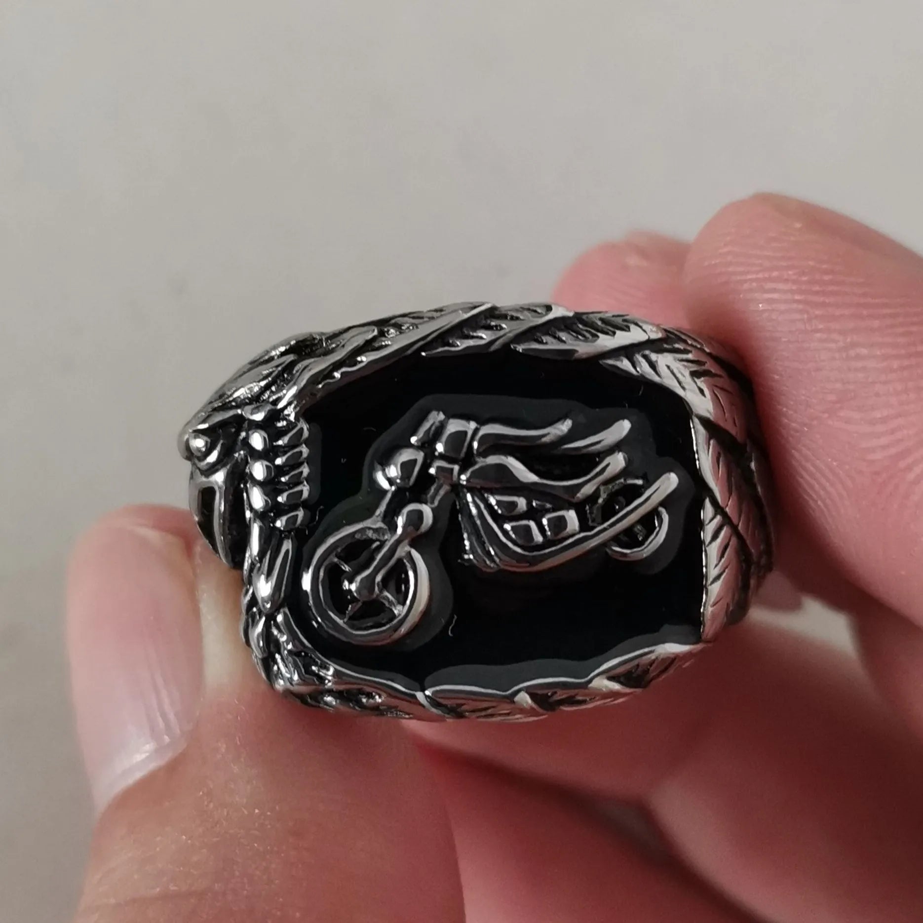 Ride in Style: MGS Stainless Steel Titanium Motor Rider H.D. Cycling Fan Eagle Vintage Hip Hop Boho Rings - Man Gifts Shop