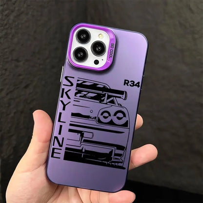 JDM Dream Car Matte Silicone Case for iPhone 16 Pro, 15 Pro Max, 14, 14 Pro, 14 Pro Max, 16 Plus, XS – Style Meets Street Performance