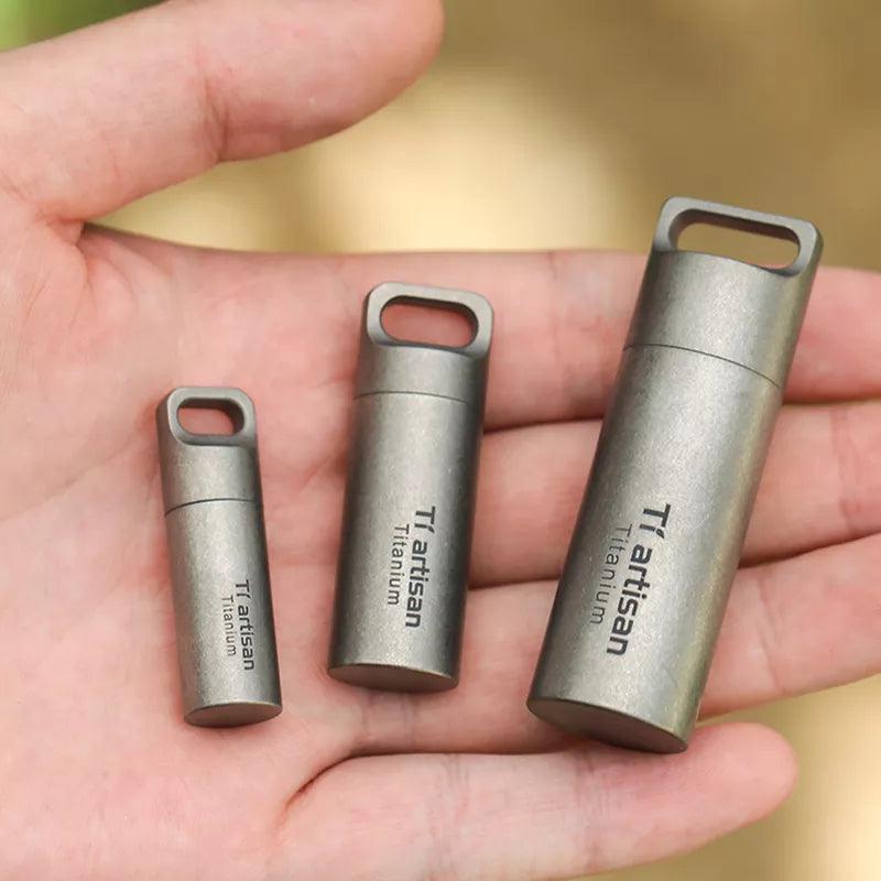 Mini EDC Sealed Titanium Pill Box - Man Gifts Shop