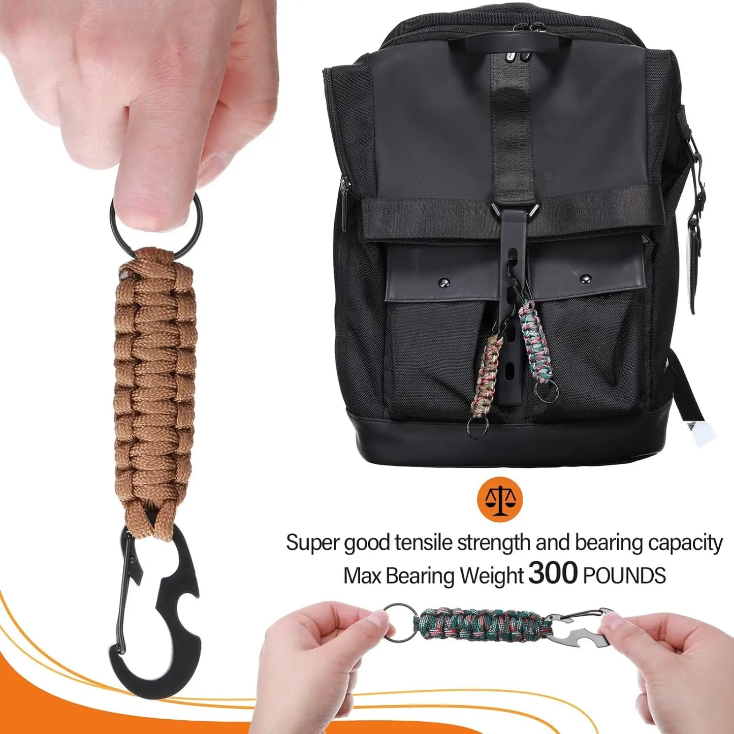 Paracord Keychain Survival Lanyard – Heavy Duty Military Braided Rope with Carabiner and Bottle Opener for Outdoor Camping & Hiking