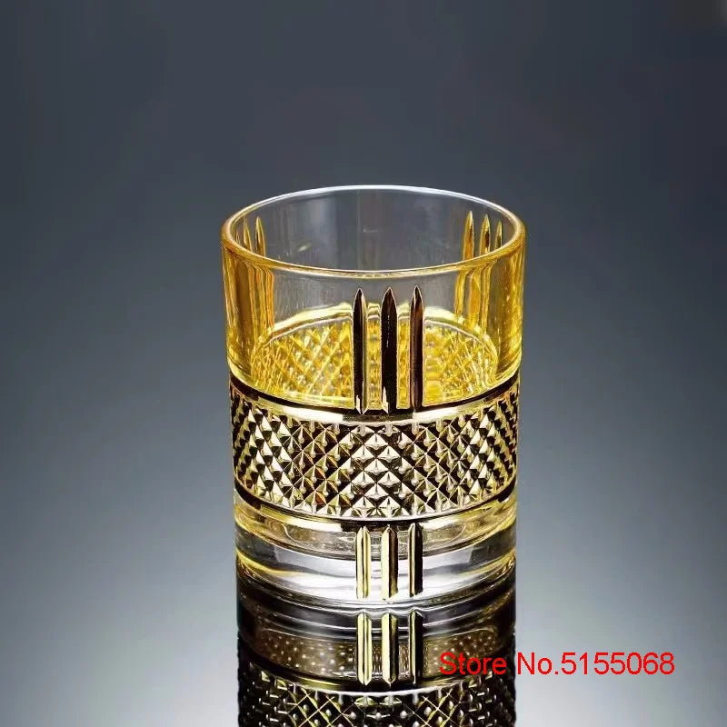 Sip in Style with the European Luxury Golden Old Fashioned Whiskey Rock Glass