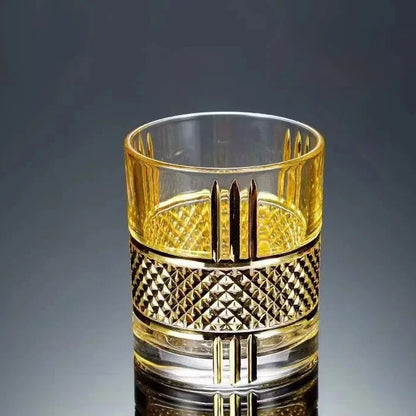 Sip in Style with the European Luxury Golden Old Fashioned Whiskey Rock Glass
