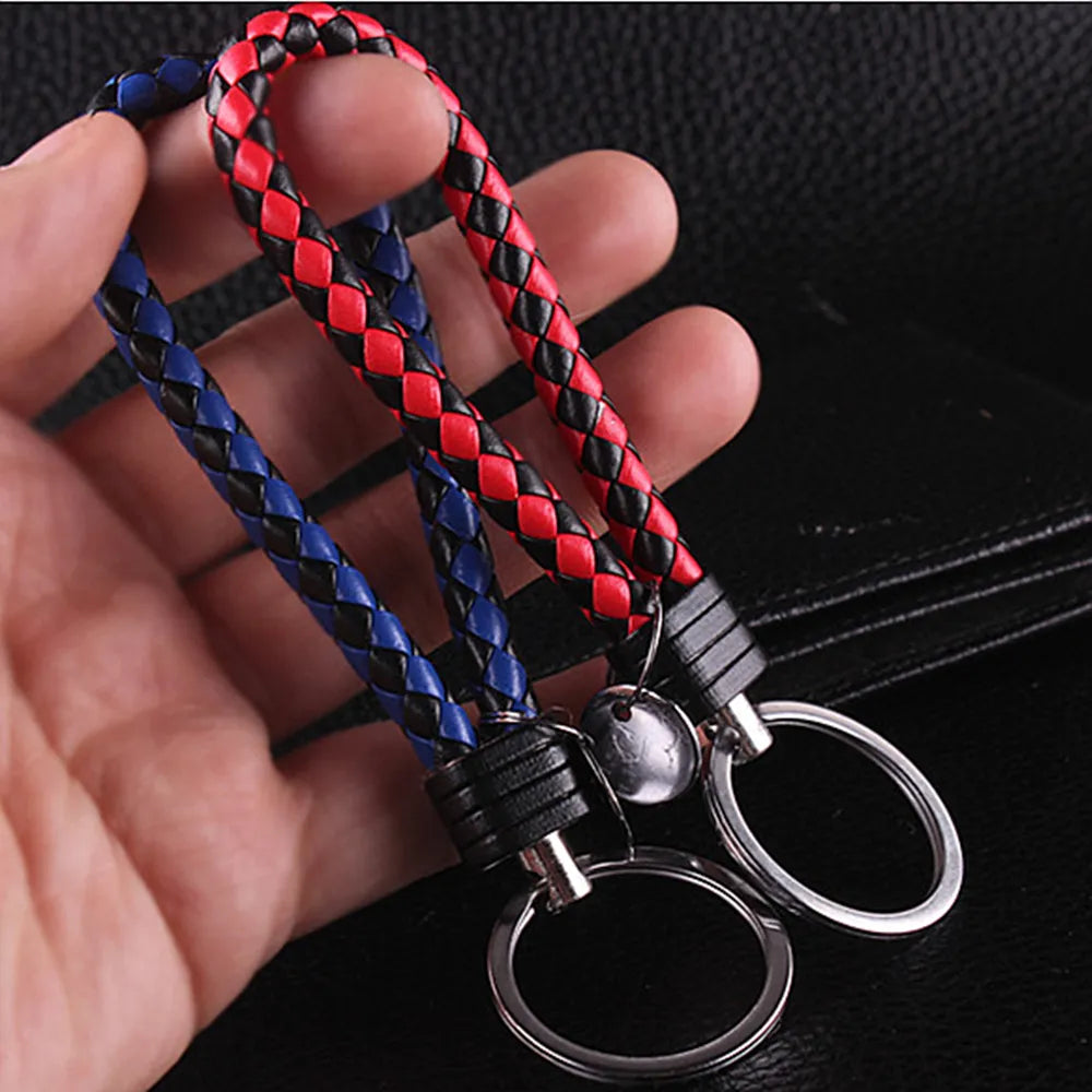 MGS PU Leather Braided Woven Rope EDC Keychain - Man Gifts Shop